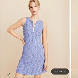 Lou & Grey Spacedye Zip Softsculpt Mini Tennis Dress